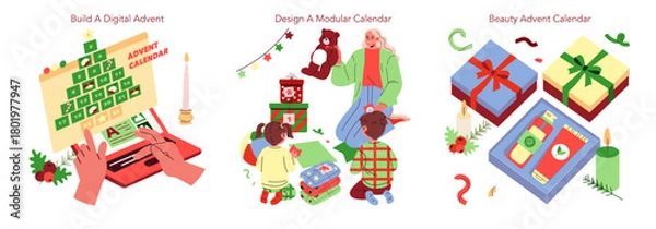 Obraz Advent Calendar Ideas with Digital and Modular Designs