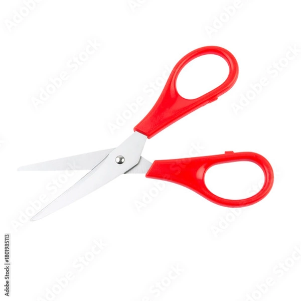 Fototapeta Red Scissors Sharp, Clean Cut on white background
