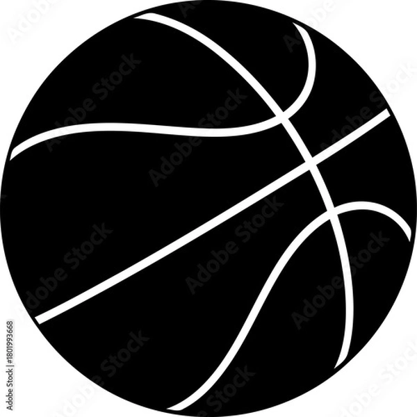 Fototapeta basketball ball vector, basketball ball, black isolated silhouette