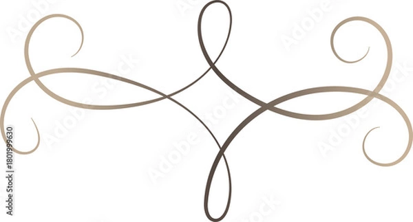 Fototapeta Simple Calligraphy Ornament Elegant Line Flourish Vector