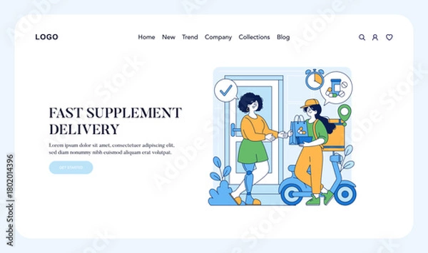 Obraz Fast Supplement Delivery Vector Illustration