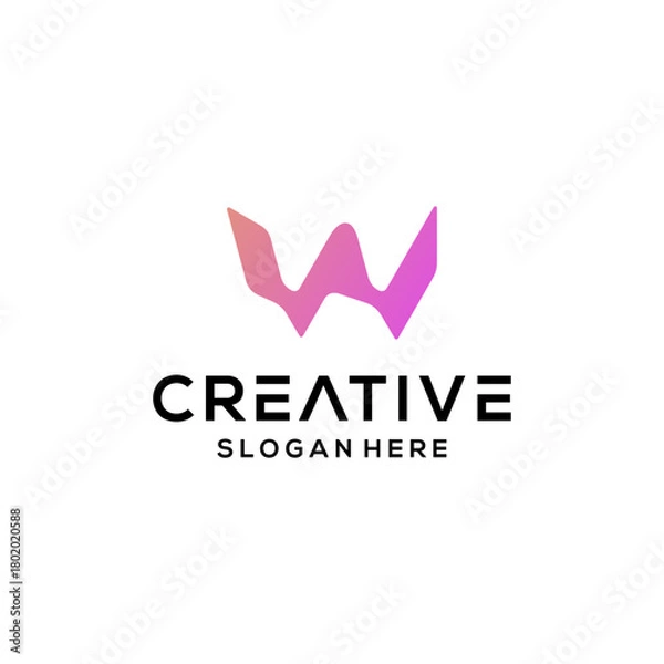 Obraz W logo design vector icon illustration