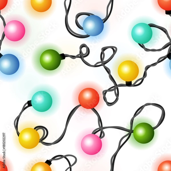 Obraz Seamless pattern with christmas lights