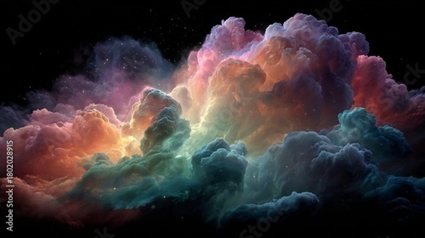 Fototapeta Colorful clouds nebula galaxy space cosmic background wallpaper desktop hd wallpaper for pc and mobile phone wallpaper 4k