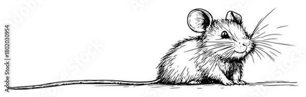Fototapeta cute little mouse sketch