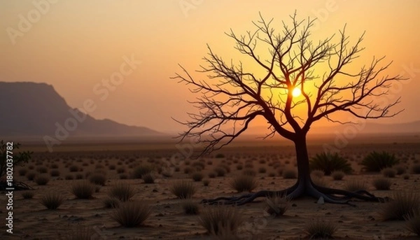 Fototapeta Tranquil Desert Sunset