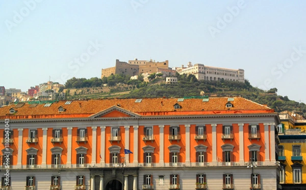 Fototapeta View of the Prefecture building in Naples, Campania, Italy
