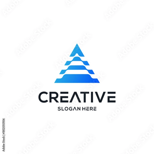 Obraz pyramid tech logo icon design vector