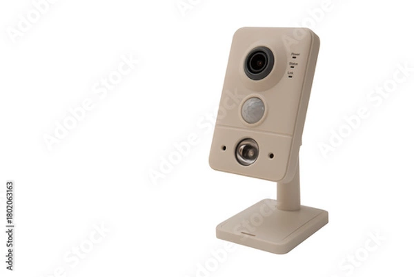 Fototapeta High-quality CCTV camera isolated on transparent background for security purposes