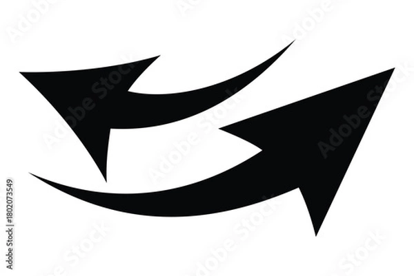 Obraz Curved Arrow Icon Set – Green and Blue Direction Vector for Web, UI, Logo, and Growth Graphics