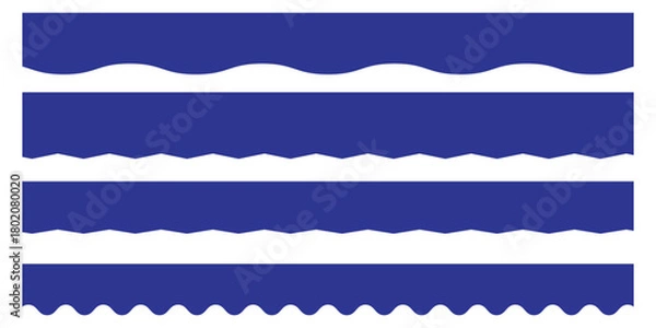 Obraz Horizontal Zigzag & Scalloped Borders – Seamless Wavy Line, Brush Stroke & Vector Divider Collection
