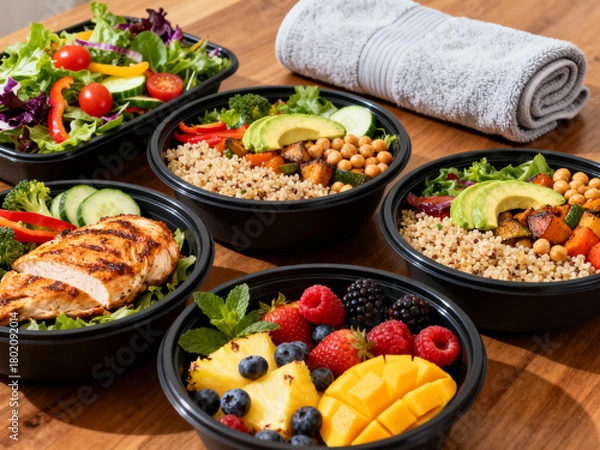 Obraz chicken and vegetable salad