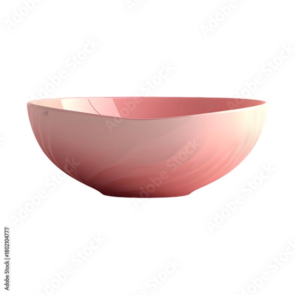 Obraz Crisp illustration of a bowl with a smooth, curved design and gentle gradients, isolated on transparent background, PNG Cutout