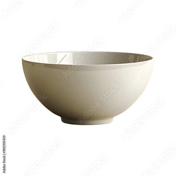 Fototapeta Crisp illustration of a bowl with a smooth, curved design and gentle gradients, isolated on transparent background, PNG Cutout