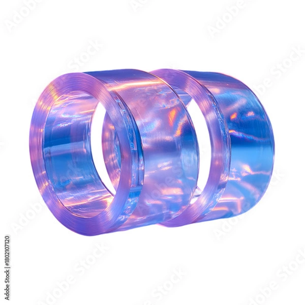 Obraz Crisp depiction of transparent tape with subtle reflections and modern design, isolated on transparent background, PNG Cutout