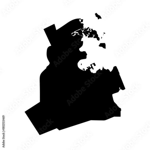 Obraz Doha Qatar city map silhouette vector illustration