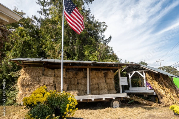 Obraz Prince Frederick, Maryland USA  Straw and hay for sale at a farmer's market