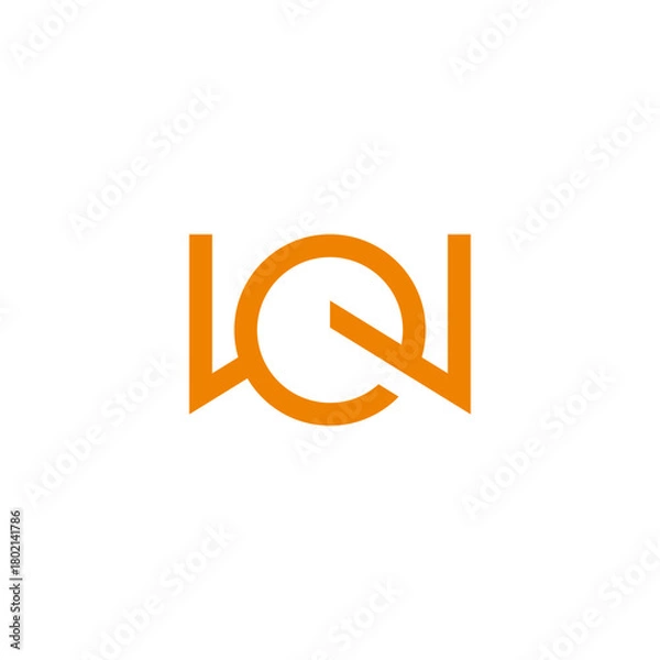 Obraz letter we simple circle geometric lines logo vector