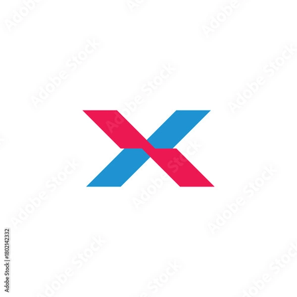 Fototapeta letter xk simple colorful linked geometric logo vector