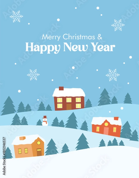 Obraz winter landscape with house