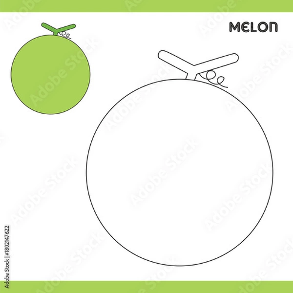Obraz Melon Copy Colour worksheet for kids