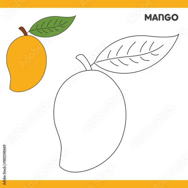 Obraz Mango Copy Colour worksheet for kids