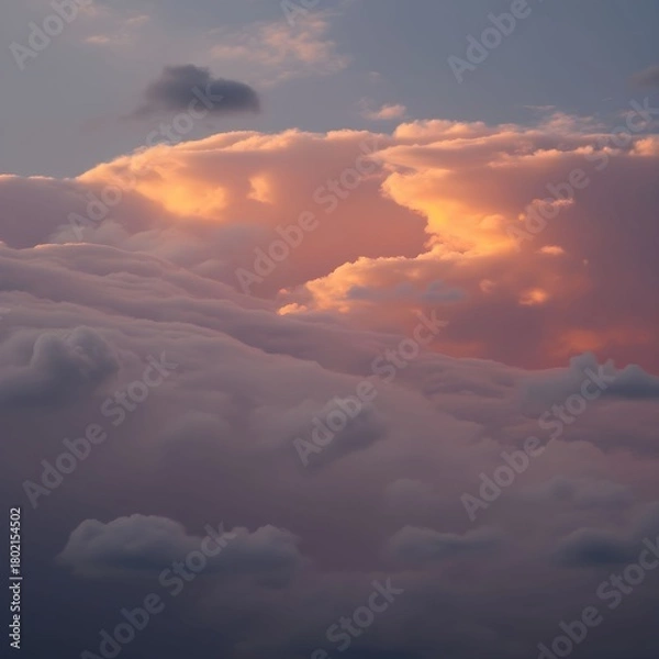 Obraz Majestic sunset clouds painting the sky with warm colors.