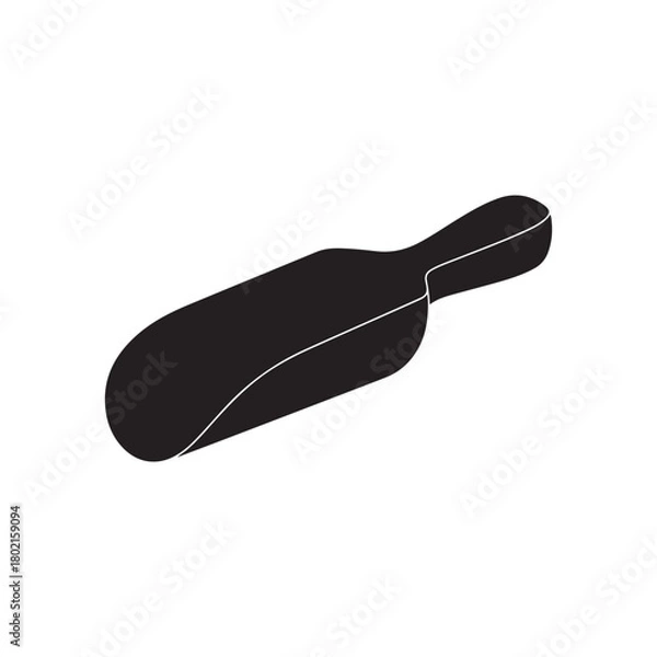 Fototapeta Empty wooden scoop silhouette vector flat illustration design on white background