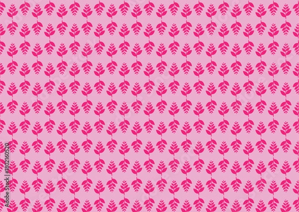 Obraz Pink Floral Leaf Pattern Background with Soft Pastel Texture