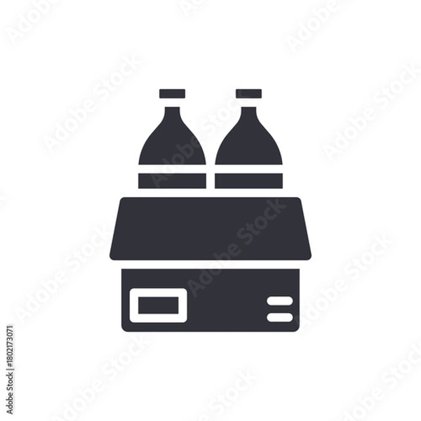 Obraz Bottles In Container Symbol Beverage Delivery Icon