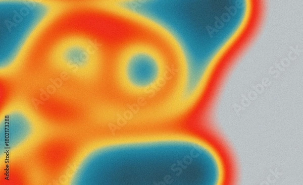 Fototapeta Abstract grainy gradient background with orange, yellow and blue aura