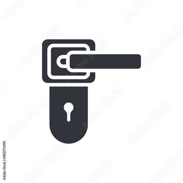Obraz Modern Door Handle With Keyhole Solid Style Icon