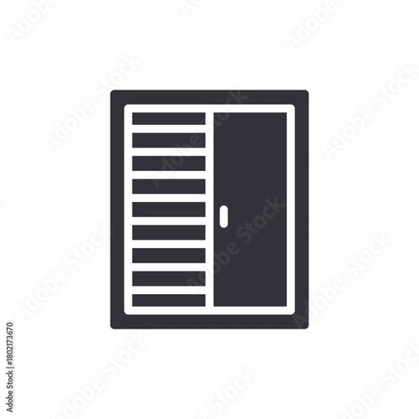 Obraz Modern Door With Vents Solid Style Icon Vector