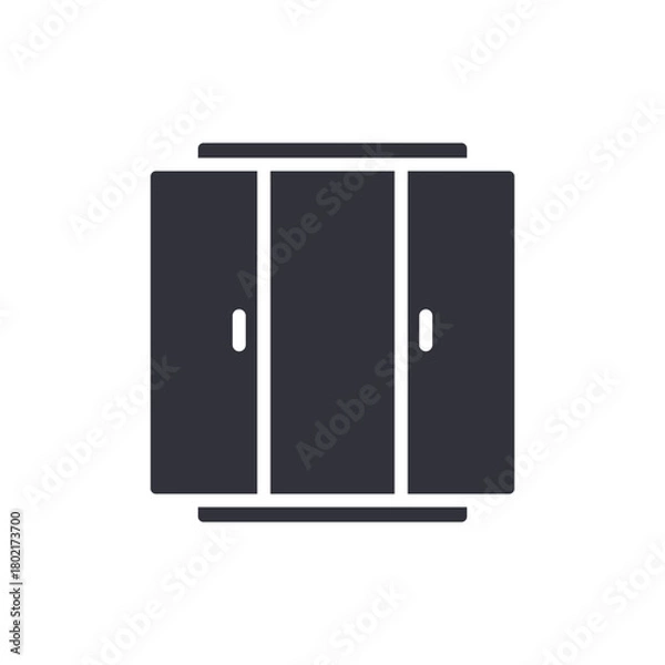 Obraz Stylish Sliding Closet Simple Door Icon Design