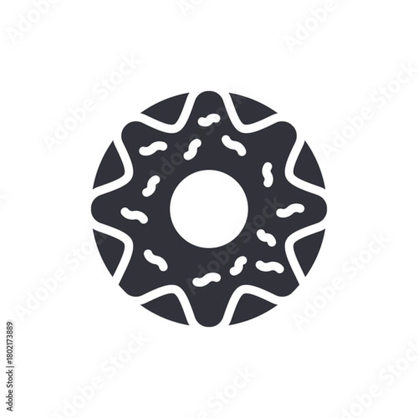 Obraz Donut Vector, Simple Ring Pastry With Sprinkles, Doughnut