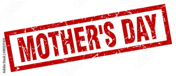 Obraz square grunge red mother's day stamp