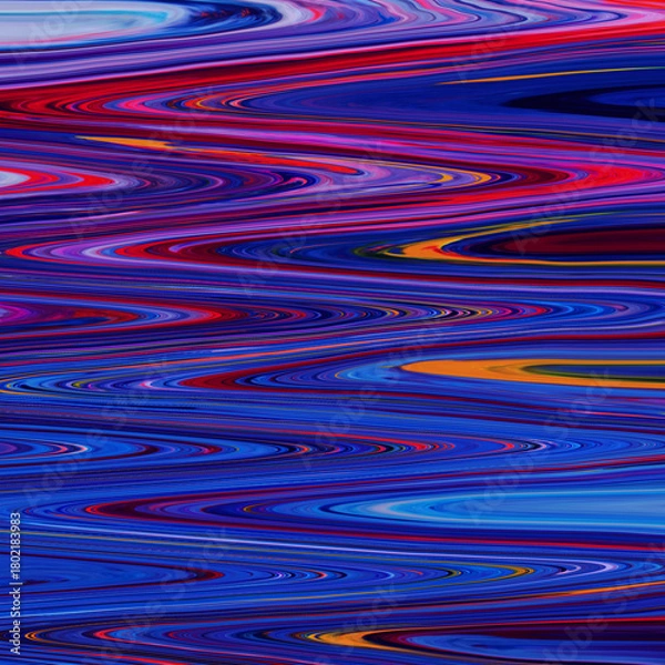 Obraz Dynamic neon turquoise fluid pattern