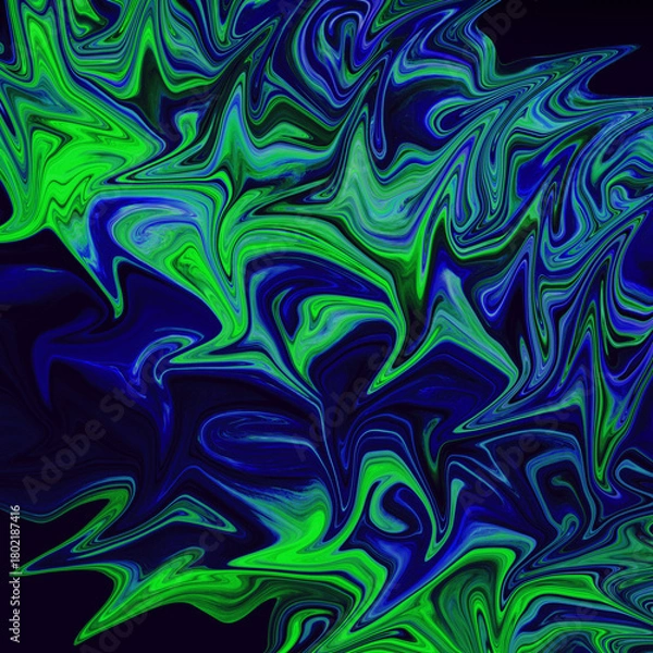 Obraz Electric teal glossy abstract flow