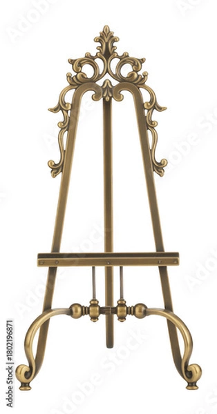 Fototapeta Ornate brass easel display isolated on a transparent background