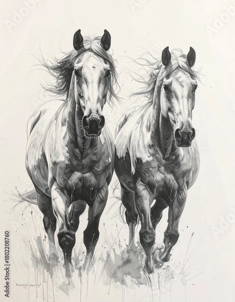 Fototapeta かっこいい馬のイラスト素材