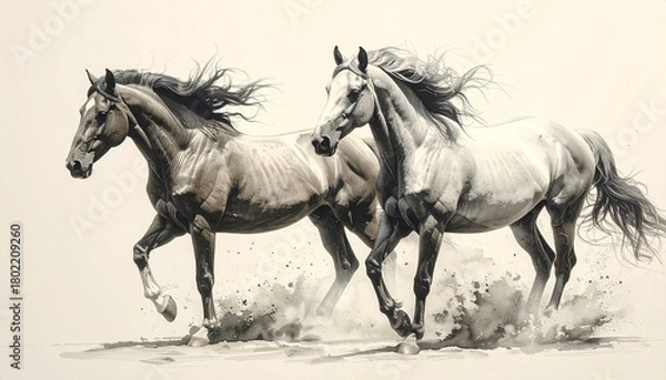 Obraz かっこいい馬のイラスト素材