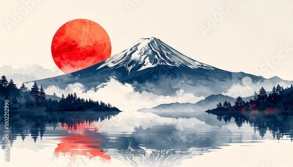 Obraz 和風な富士山のイラスト素材