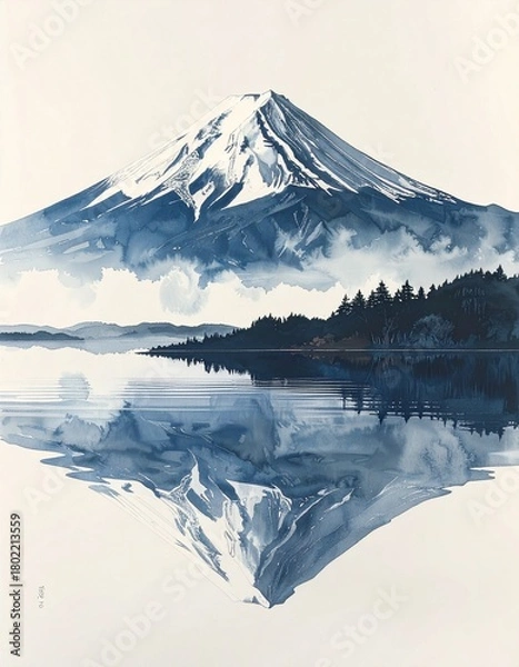 Obraz 和風な富士山のイラスト素材