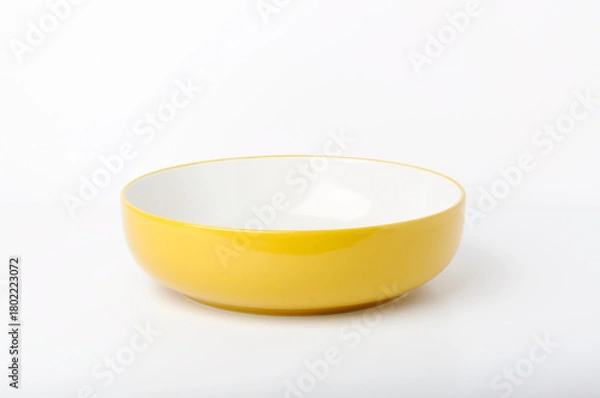 Obraz Single Yellow Bowl empty on white background