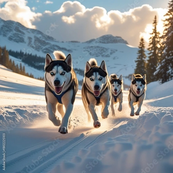 Obraz dog sled dog