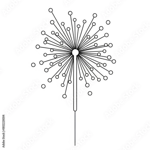 Fototapeta Delicate dandelion seed head design, elegant botanical art for minimalist decor, inspiring growth and resilience, simple yet sophisticated floral element