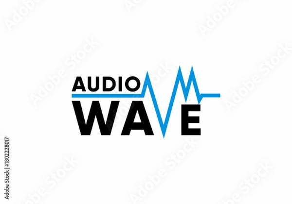 Fototapeta audio wave icon symbol illustration template logo vector