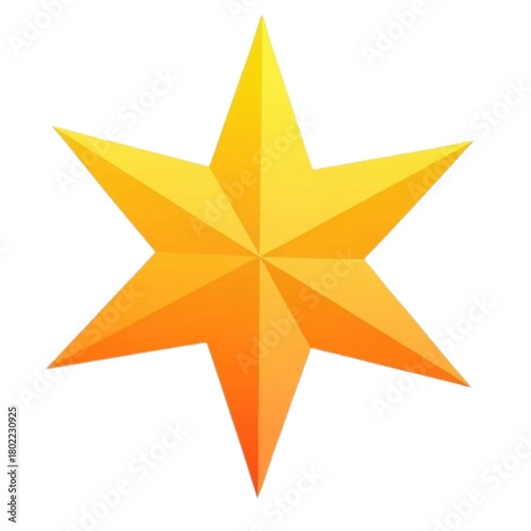 Obraz Stunning golden starburst symbol with vibrant orange and yellow hues, a dynamic icon for design projects, perfect for awards or branding with a modern style