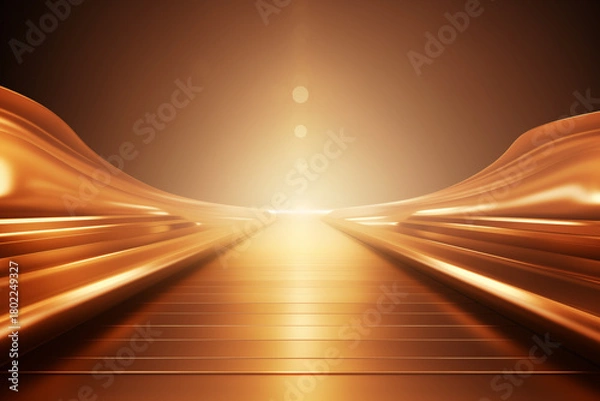 Fototapeta Golden Flowing Light Abstract Background
