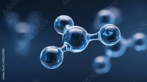 Fototapeta Blue Molecular Structure in Scientific Background